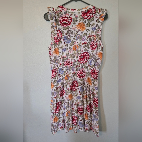 Loft Spring Floral Cap Sleeve Dress Size Medium - Picture 2 of 6